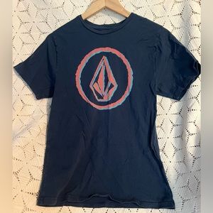 Volcom T-shirt skateboarding T-shirt youth small young men’s graphic navy